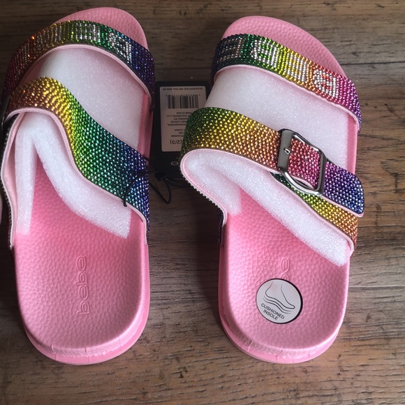 Bebe girls size 2/3 multicolor rhinestone sandals - Picture 2 of 4